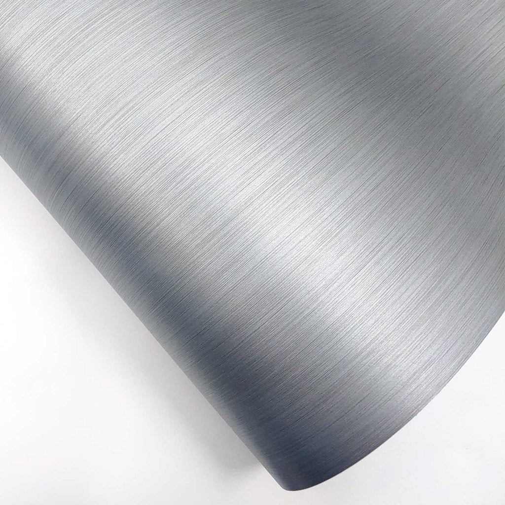 Gray brushed metal texture, stainless steel plate Stock Photo